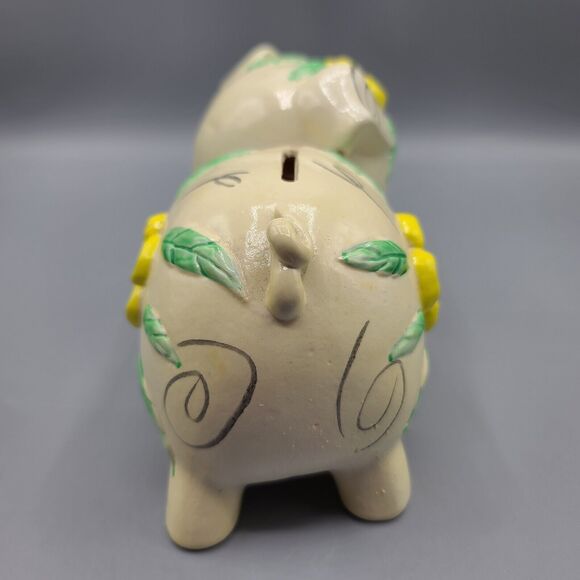 Fred Roberts San Francisco Taiwan Vintage Pig Piggy Bank Cream Yellow - Picture 4 of 11